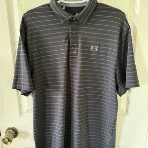 Under Armour Gray and Black Polo Shirt Performance Design